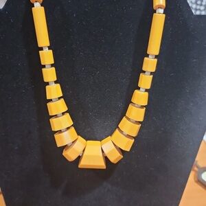 Modern Yellow Geometric Bead Necklace - Women Jewelry